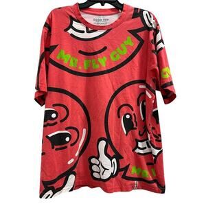 Born Fly Men's "Mr. Fly Guy" all-over print graphic T-shirt Big & Tall SZ XXL 2X